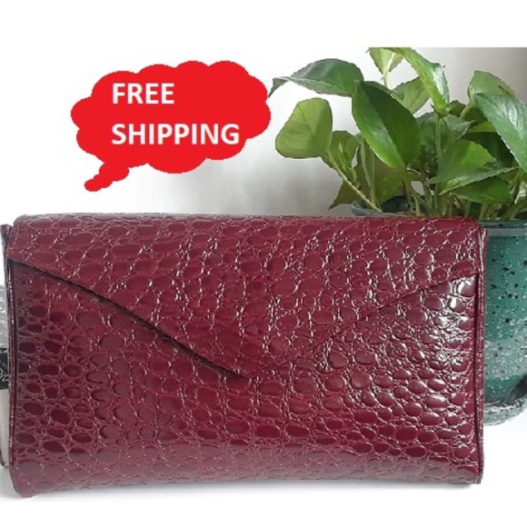 Vintage Violet Crocodile Big Purse/shoulder bag - Picture 2 of 5